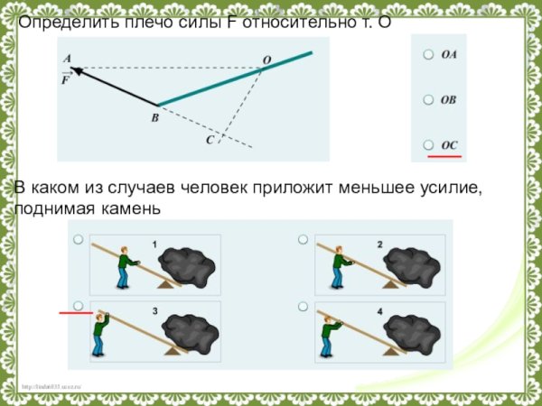 Плечо силы определение
