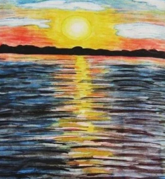 Рисование заката для детей