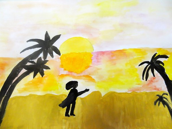 Детские рисунки закат
