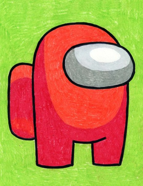 Детский рисунок among us