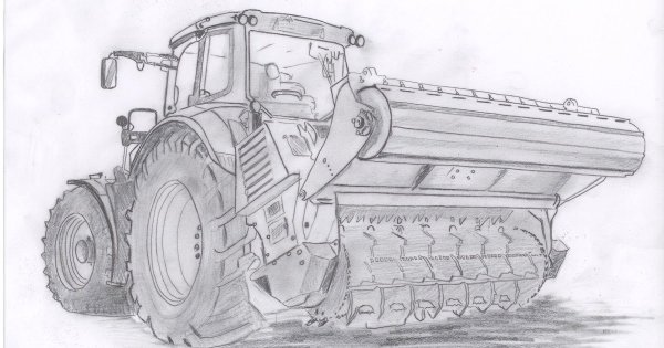 Трактор мульчер раскраска