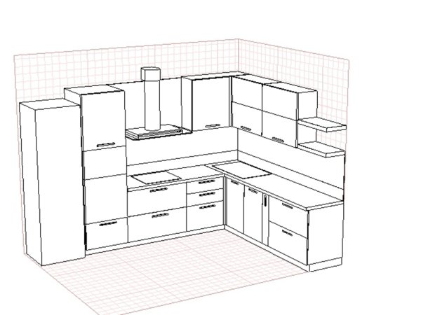 Макеты кухонных гарнитуров угловые