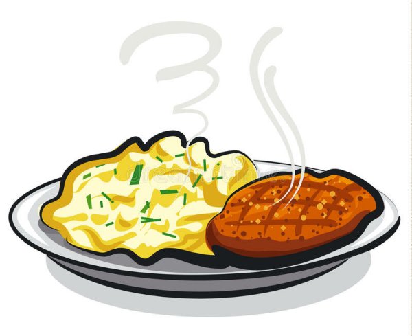 Пюре с котлетой мультяшный