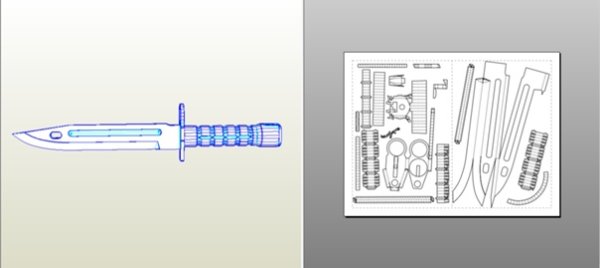 Нож м9 байонет чертеж