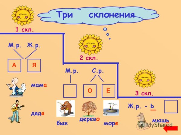 Склонение картинка для детей