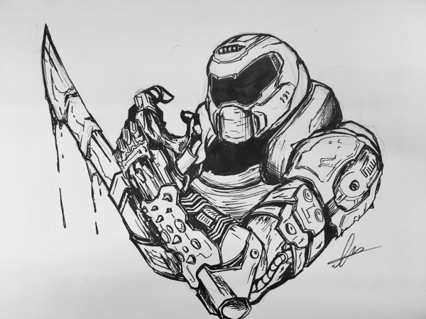 Doom Slayer рисунок