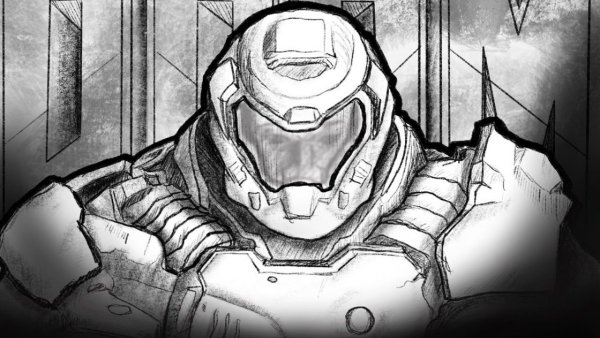 Doom Slayer раскраска