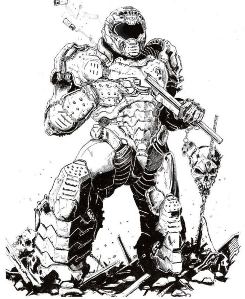 Doom Slayer карандашом