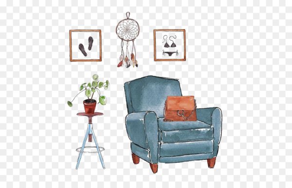 Предметы интерьера иллюстрация