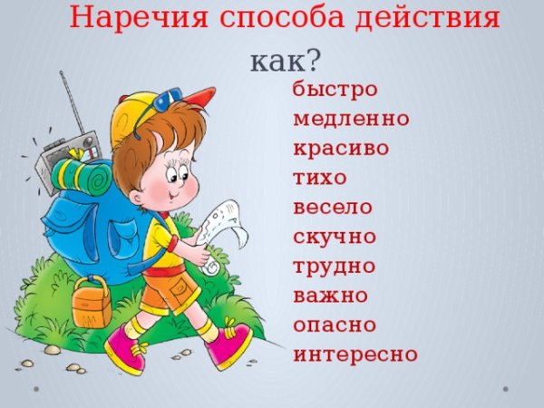 Наречия способа действия