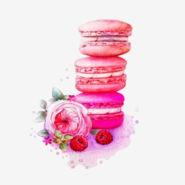 Макаруны акварель на белом фоне