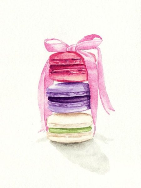 Макарунс акварель