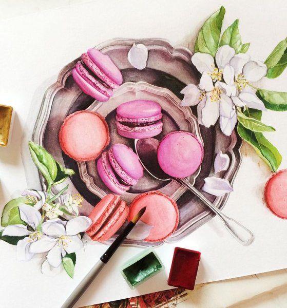 Акварельные макаронс