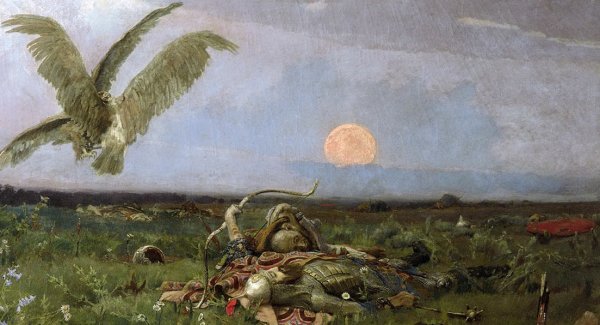 Поле боя пейзаж рисунок