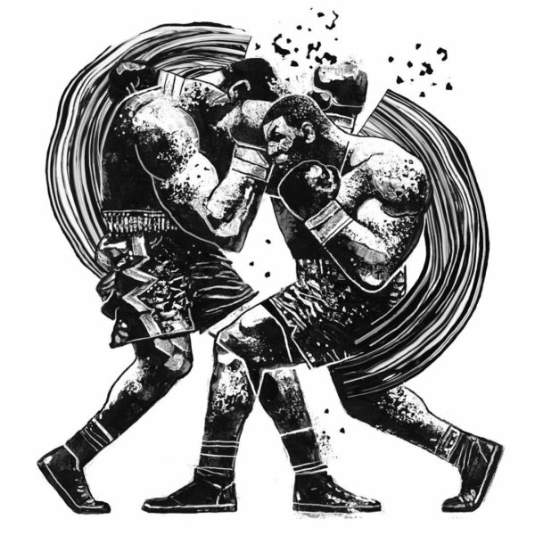 Трафарет боксера