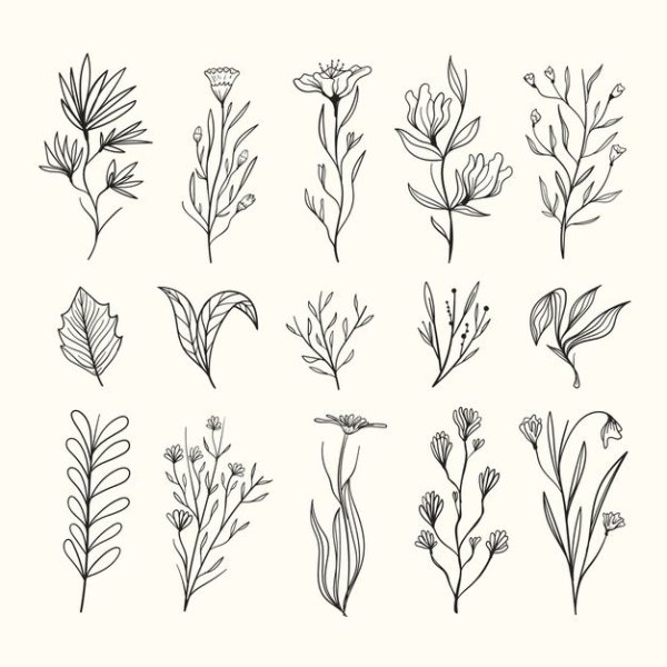 Наброски растений простые