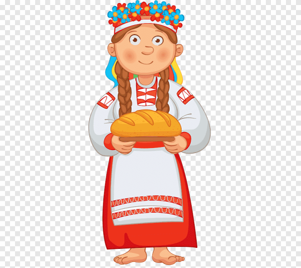 Девушка с караваем для детей