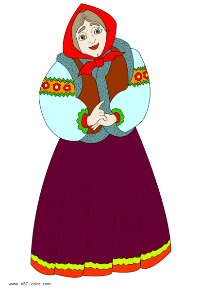 Мультяшная девочка в народном костюме