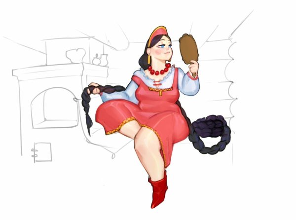 Русская крестьянка в народном костюме