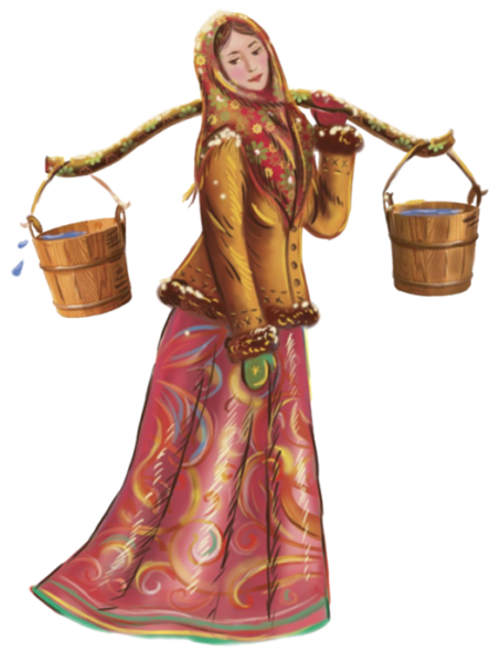 Рисунок русской девушки в национальном костюме