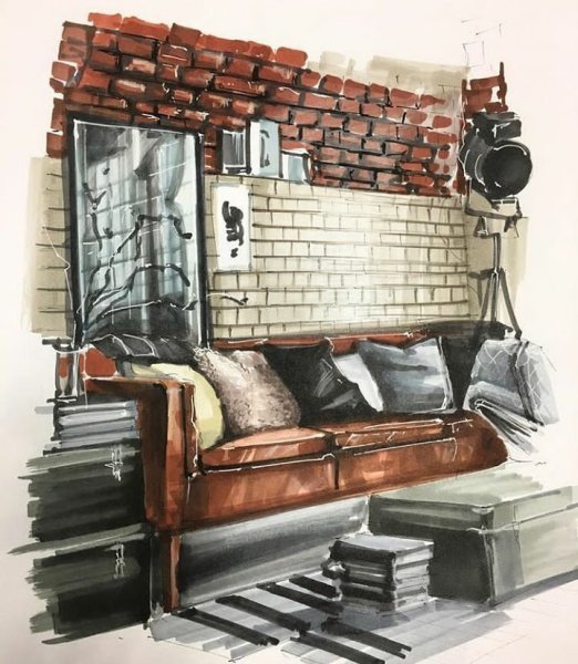 Скетчи интерьер стили