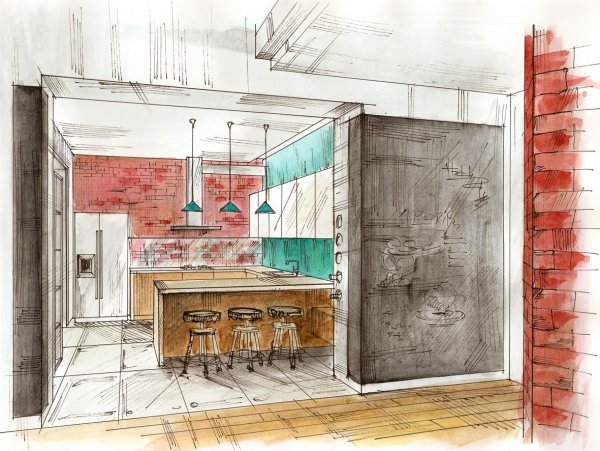 Наброски интерьера