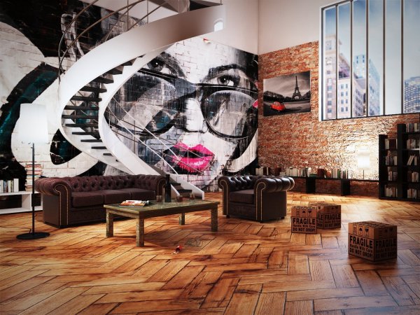 Роспись стен черно белая