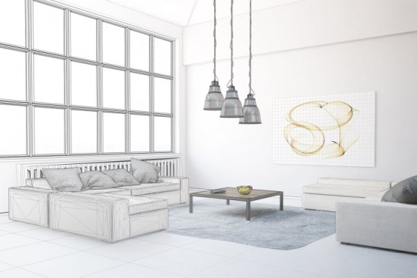 Дизайн интерьера в стиле Модерн скетч