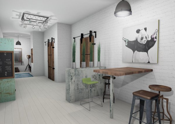 Скетчи интерьера в стиле лофт