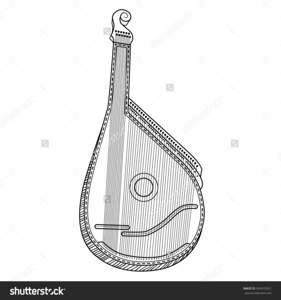 Кобза музыкальный инструмент рисунок
