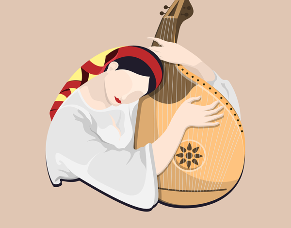 Кобза музыкальный инструмент рисунок