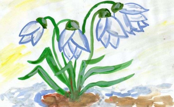 Детские рисунки подснежники