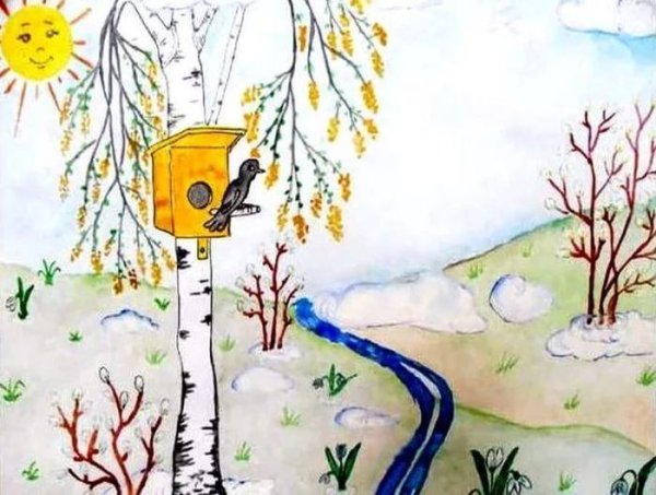 Рисунок на весеннюю тему