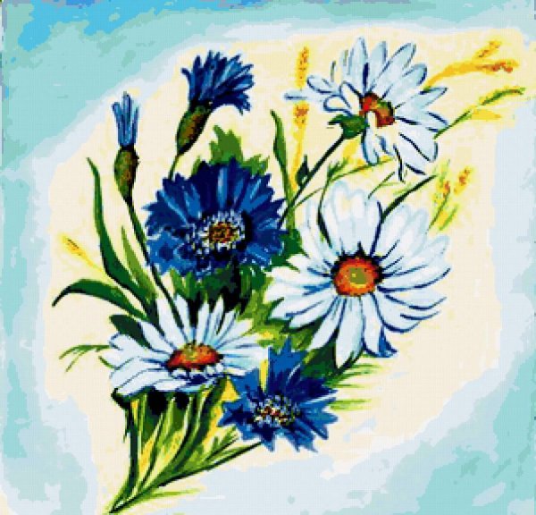 Ромашки и васильки