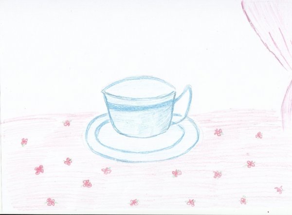 Голубая чашка Гайдар рисунок
