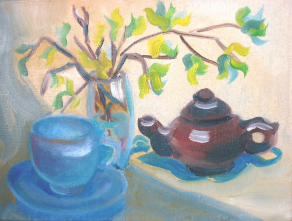 Голубая чашка рисунок для читательского дневника