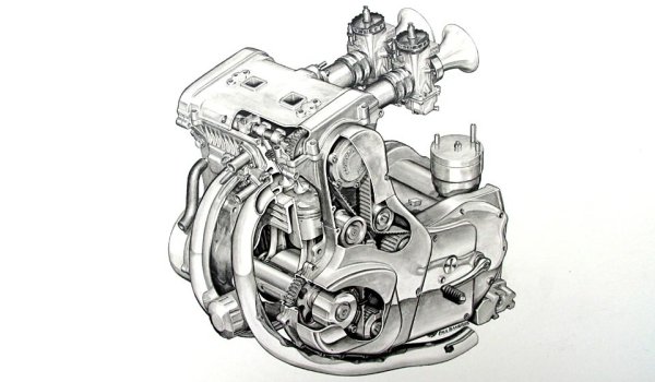 V-Twin двигатель 1600 Clutch