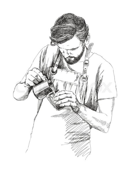 Наброски людей в кафе