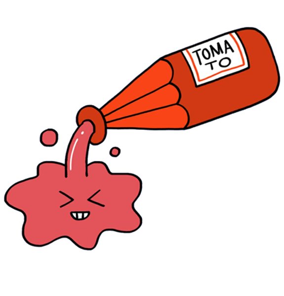 Кетчупом рисунок смешной
