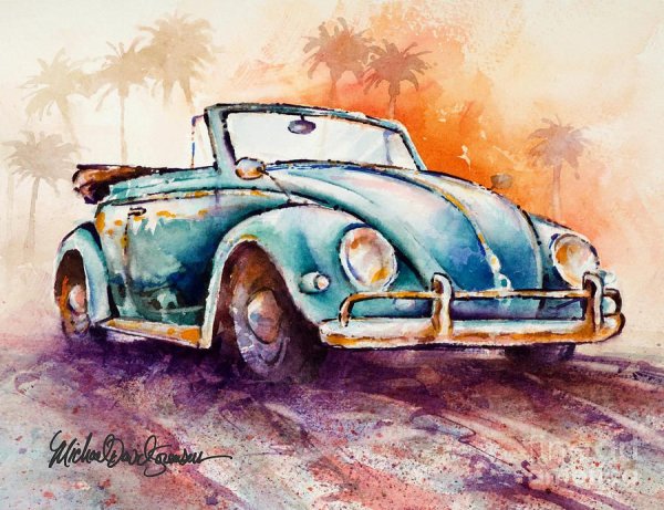 Рисование ретро автомобили