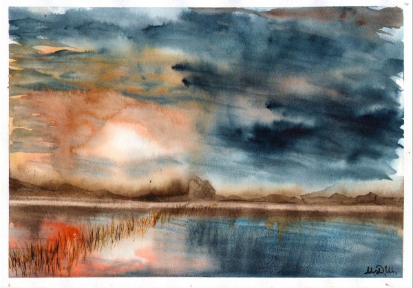 Ненастье акварель