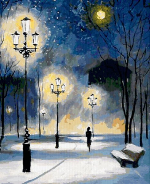 Ночной парк рисунок