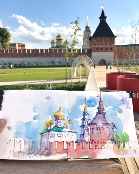 Тульский Кремль акварель