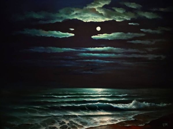 Ночное море картина