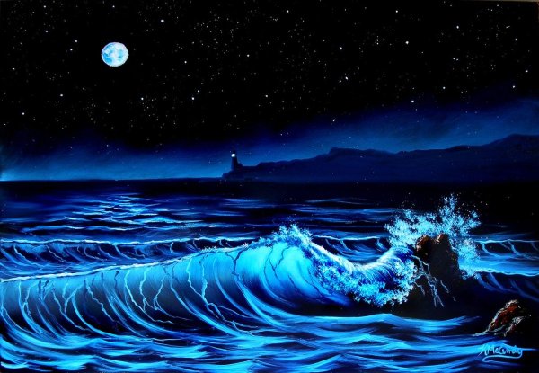 Пальма под луной