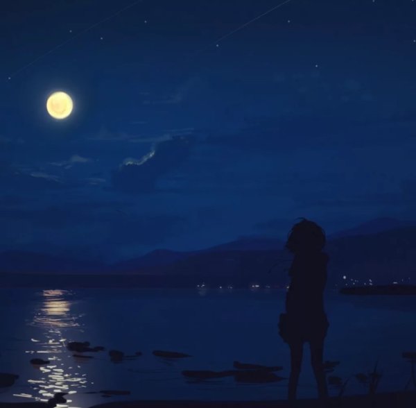 Аниме пейзажи ночь