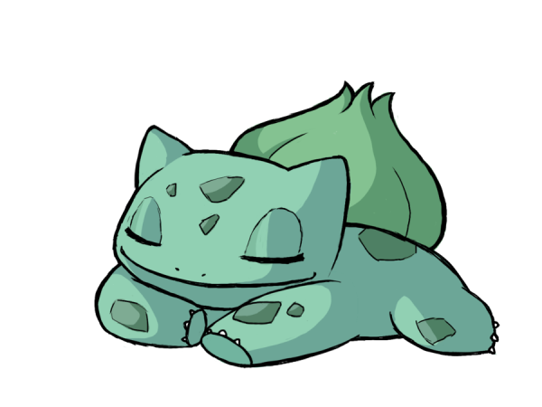 Бульбазавр на прозрачном фоне