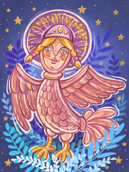 Птица Сирин рисунок