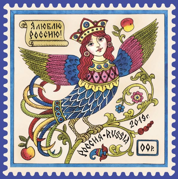 Птица Сирин лубок