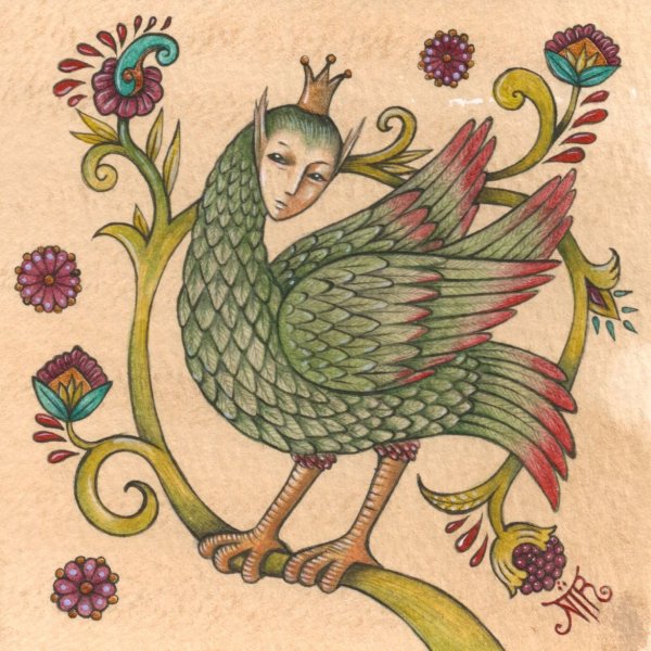 Птица Феникс Сирин алконост